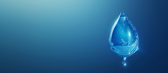 drop of water with blue background for writing, World Water Day, Ai generative