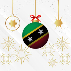 Christmas Ball Ornaments Saint kitts and Nevis Flag Celebration