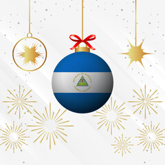 Christmas Ball Ornaments Nicaragua Flag Celebration
