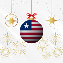 Christmas Ball Ornaments Liberia Flag Celebration