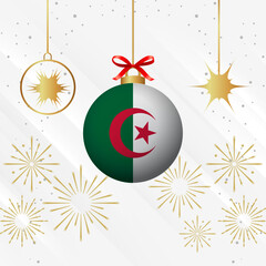 Christmas Ball Ornaments Algeria Flag Celebration