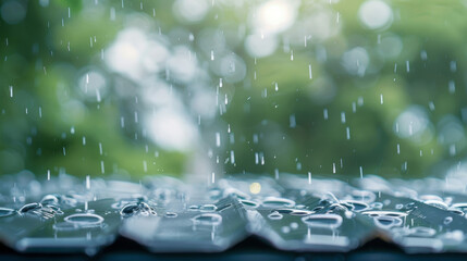 A detailed look at a metal roof with lotus effect technology preventing water from seeping through and causing damage.