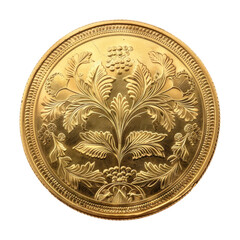 gold coin isolated on transparent background.