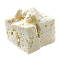 Feta cheese, transparent background, isolated image, generative AI
