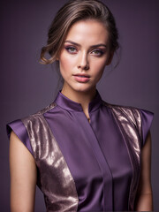 Beautiful fashion woman model in photo studio