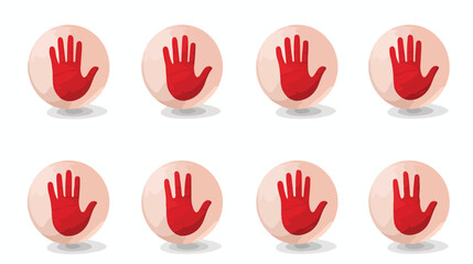 Stop icon set. stop road sign. hand stop icon vector