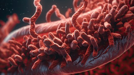 close up of 3d microscopic bacteria