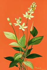 Fototapeta na wymiar Colored flowers with pattern. stock illustration