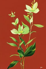 Fototapeta na wymiar Colored flowers with pattern. stock illustration