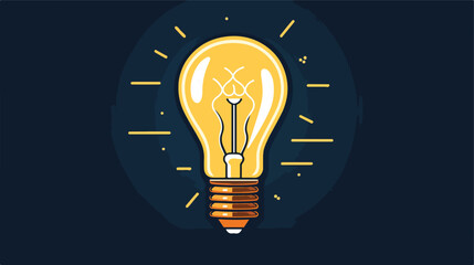 Symbol of idea light bulb icon flat vector