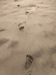 footprints in sand