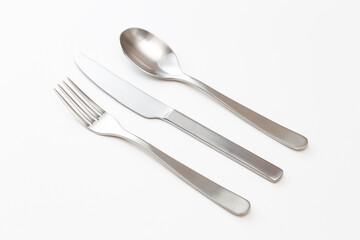 白背景にカトラリー