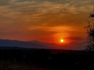 sunset in the mountains