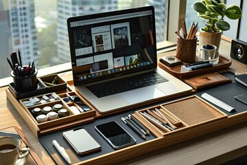 An organised workspace leads to more productivity - obrazy, fototapety, plakaty