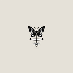 Balance butterfly vector logo design
