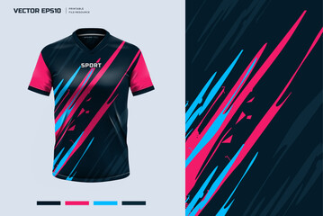 Sport shirt apparel design, Soccer jersey mockup and design for sport uniform - obrazy, fototapety, plakaty