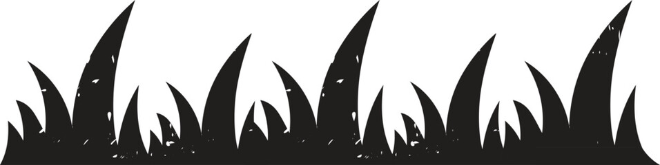 green grass silhouettes isolated on white background. Natural, eco, bio, organic. Illustration for concept design.