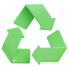 Green recycling symbol 3D icon