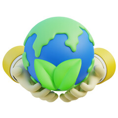 Planet Earth in hands 3D icons