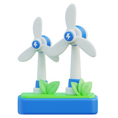 Wind turbine 3D icon
