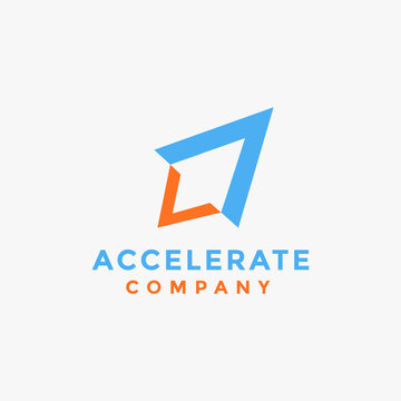 modern minimalist accelerate rocket logo icon vector template on white background