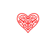 Love Heart Icon Hand Drawn Illustration 