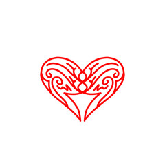 Love Heart Icon Hand Drawn Illustration 