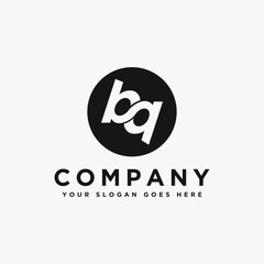 monogram infinity letter bq logo icon vector template on black background