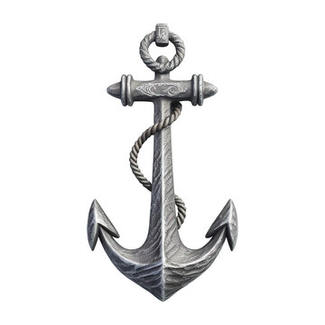Vintage sea anchor on transparent background. PNG Generative AI