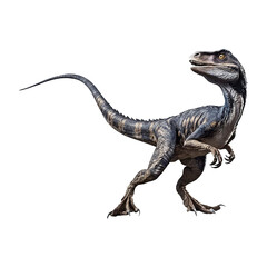 Velociraptor dinosaur on transparent background Generative AI