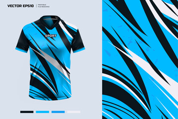 Sport shirt apparel design, Soccer, gaming, running, motocross jersey mockup and design for sport uniform