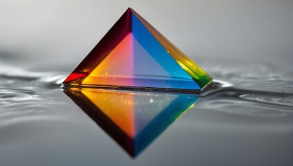 Rainbow Prism: Photograph sunlight passing through a glass prism, casting a spectrum of colors onto a surface. This image showcases the scientific phenomenon behind rainbows while creating a mesmeriz - Powered by Adobe