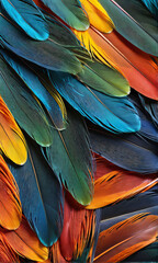 blue and yellow macaw feathers