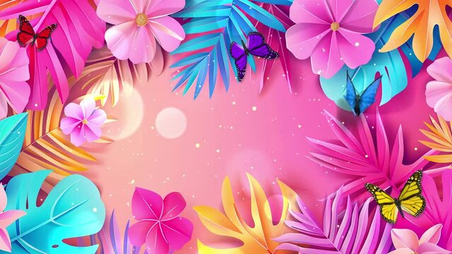 summer sale banner template. trendy summer. seamless looping overlay 4k virtual video animation background