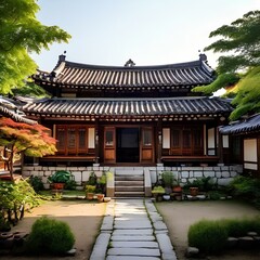 Traditional oriental house, elegant and stylish house