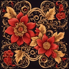 Ornamental floral pattern design