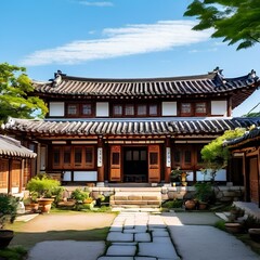 Obraz premium Traditional oriental house, elegant and stylish house