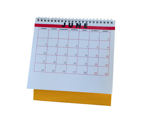 June 2024 calendar. Page of the annual a desk calendar isolated on transparent background. PNG File