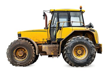 Obraz na płótnie Canvas Yellow Traktor isolated on a white background