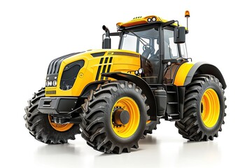 Obraz premium Yellow Traktor isolated on a white background