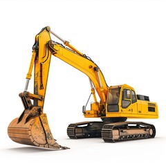 excavator on a white background