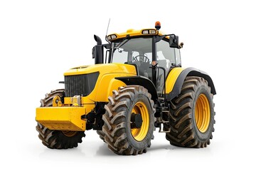  Yellow Traktor isolated on a white background