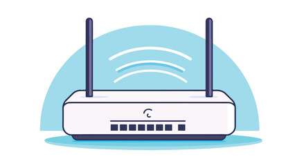 Wireless router line icon for infographics on white