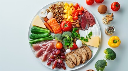 A nutritious meal with a balance of all food groups, highlighting the importance of a balanced diet