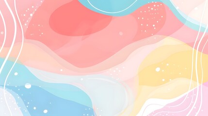 Fototapeta na wymiar Abstract Pastel Artwork with Soothing Waves and Bubbles