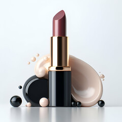 luxury burgundy Lipstick brand beauty cosmetic lip wear marketing make up