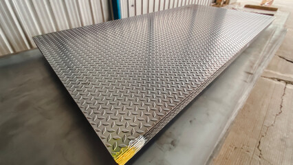 Steel with chicken feet pattern. Checkered plate. Anti-slip pattern sheets. Suitable for flooring...