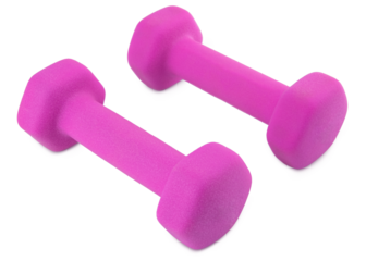 Dumbbell. Neoprene coated dumbbell for workout man and woman. Basics easy grip workout dumbbell. Heavy weight for gym, aerobics, gymnastics, fitness, sport club or store. Weight lifting. Kg or Lbs