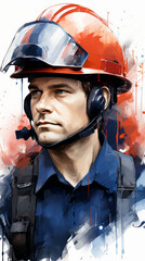 Firefighter Portrait Illustration


