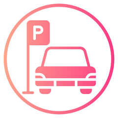 Obraz premium parking gradient icon